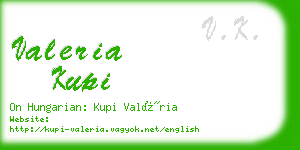 valeria kupi business card